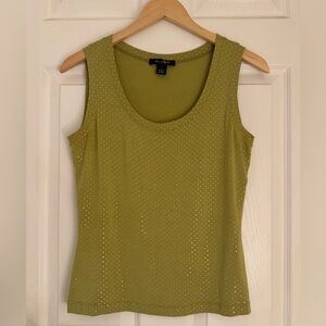 St. John Chartreuse Green Sequin Tank Top